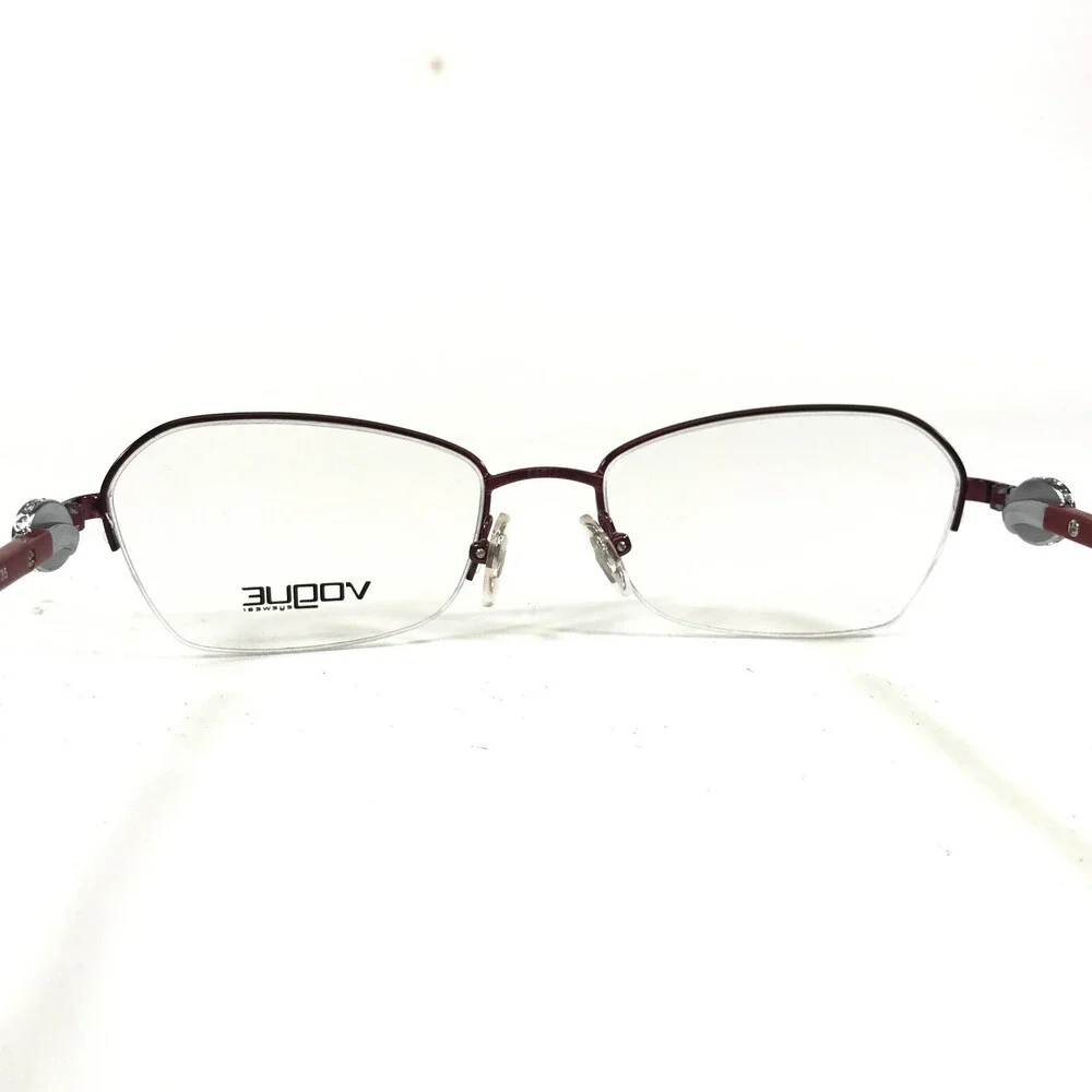 Vogue Eyeglasses Frames VO3944-B 717-S Burgundy Red Silver Crystals 54-18-135